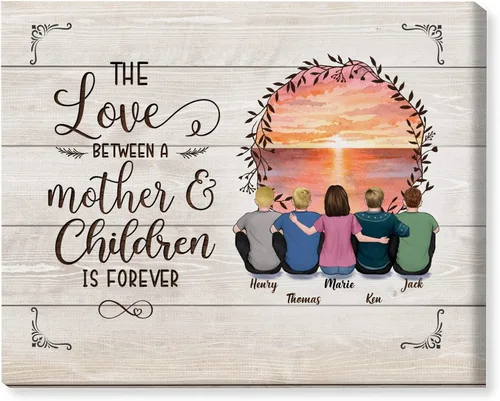 Miniatura 8 de Gossby Lienzo personalizado envuelto para mamá – El amor entre madre e hija es para siempre – Regalo personalizado con nombres de avatares – Regalo