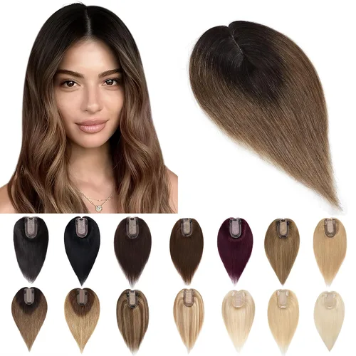 Miniatura 29 de SEGO Extensiones de Cabello para Mujeres Cabello Humano Real Con Flequillo, Base de Seda de 7 * 13CM (2.8 x 5.1 pulgadas) Cabello Humano Remy 100%