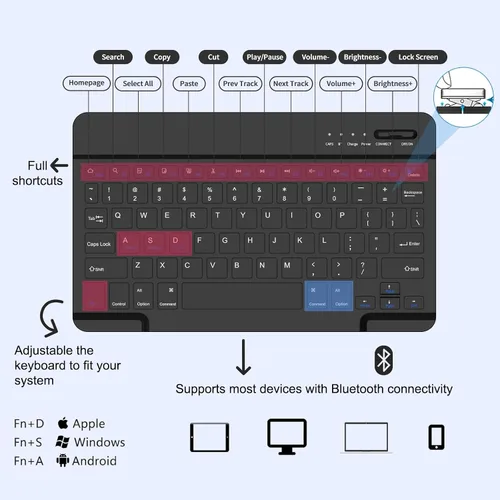 Miniatura 3 de MMK Funda para Galaxy Tab A11 con teclado (11 pulgadas 2025, SM-X230, SM-X236B), compatible con Galaxy Tab A9 Plus funda con teclado