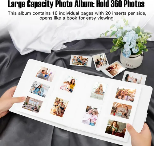 Miniatura 6 de Veicevol Álbum de Fotos de 360 Bolsillos para Cámara Fujifilm Instax Mini, Álbum para Fotos Polaroid, Cubierta de Cuero, Álbum de Fotos para Cámara