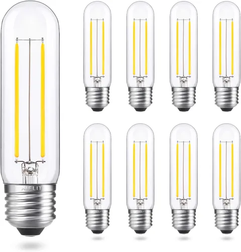 Miniatura 9 de Bombilla LED E26 regulable equivalente a 25 W, blanco cálido 2700 K, 200 lúmenes, bombillas tubulares LED vintage de 2 W T10/T30, bombilla Edison