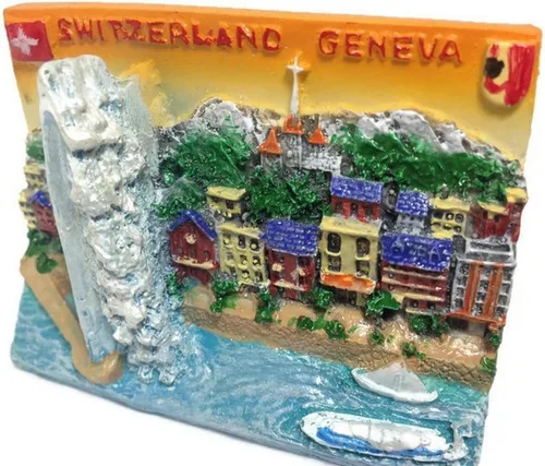 Miniatura 5 de WitnyStore Tiny Kapellbrücke Chapel Bridge Lucerna Suiza Suiza Europa Central Atracciones Turísticas Resina Refrigerador Imán Viajero Recuerdos