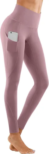 Miniatura 3 de Lingswallow - Pantalones deportivos de tiro alto para yoga, diseño elástico en 4 direcciones con control de abdomen y bolsillos, leggings