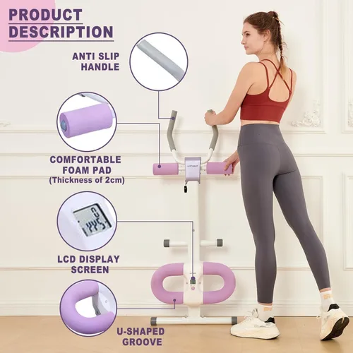 Miniatura 4 de Equipo de entrenamiento abdominal, máquina de abdominales, rodillo abdominal para hombres y mujeres, entrenamiento de ejercicio abdominal