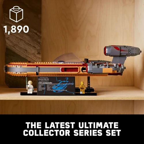 Miniatura 2 de LEGO Star Wars Luke Skywalker's Landspeeder 75341, kit de construcción Ultimate Collector Series Star Wars para adultos, incluye sable de luz Luke