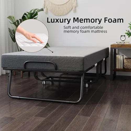 Miniatura 4 de COTUBLR Cama plegable con colchón, cama plegable portátil para adultos de 75 x 31 pulgadas, cama plegable de día con espuma viscoelástica de alta