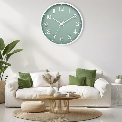 Miniatura 5 de Reloj de pared moderno de 8 pulgadas, funciona con pilas, reloj de pared silencioso sin tictac para sala de estar, dormitorio, cocina, oficina