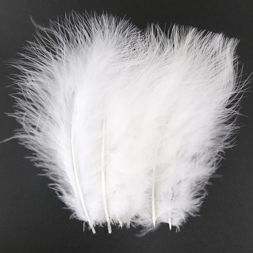 Miniatura 16 de Paquete de 100 plumas de marabú de pavo esponjosas de 4 a 6 pulgadas para manualidades, atrapasueños con flecos, plumas de colores, paquete