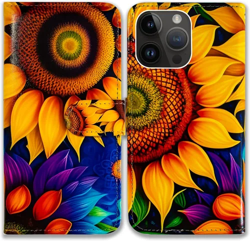 Miniatura 29 de Bcov Funda para iPhone 15 Pro Max, funda de piel con tapa y soporte para tarjeta y soporte para iPhone 15 Pro Max