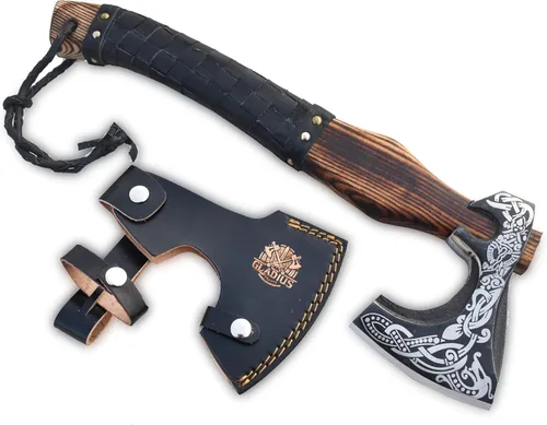 Miniatura 4 de Exquisita hacha vikinga hecha a mano, ideal para coleccionistas y entusiastas Auténtica, artesanal Hacha de estilo medieval con acero de alto