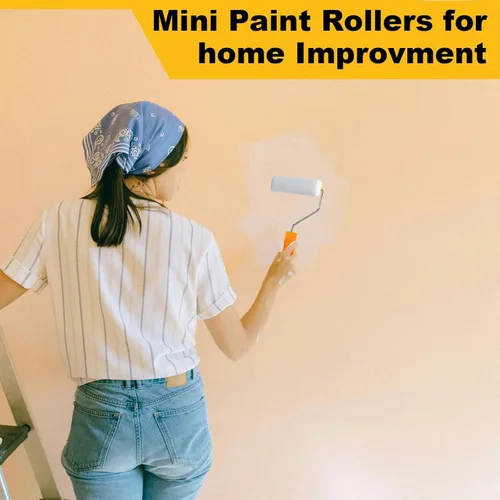 Miniatura 5 de Rodillo de pintura de espuma, mini cubiertas de rodillo de pintura de 4 pulgadas, paquete de 48 rodillos de espuma de alta densidad para pintar