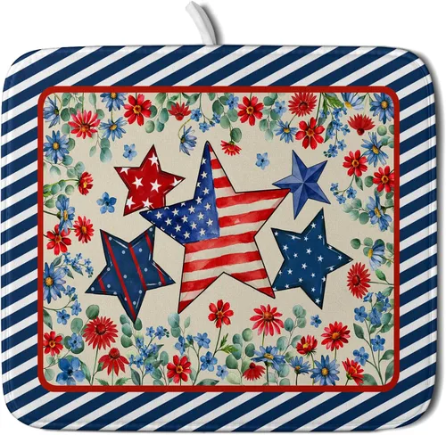 Miniatura 60 de Alfombrilla de secado de platos para encimera de cocina pequeña absorbente de café de otoño Alfombrilla de secado de microfibra de bosque de otoño