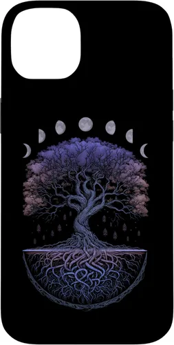 Miniatura 14 de Funda para iPhone 11 Pro Max Yggdrasil nórdico árbol de la vida vikinga fases de la luna