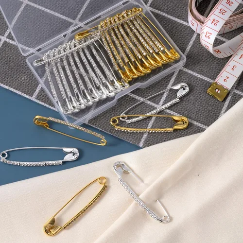Miniatura 7 de 20pcs Rhinestone Safety Pins, Sparkly Rhinestone Decorative Pins for Clothing, Classic Crystal Brooch Clips for Scarf Shawl Jeans Sweaters Dresses