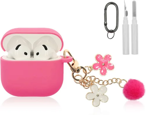 Miniatura 8 de Compatible con funda AirPods Pro 3, bonita funda protectora de silicona para Apple AirPods Pro 3 con kit de limpieza y llavero, accesorios