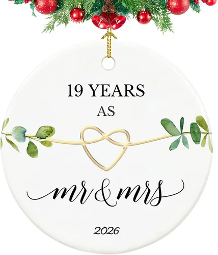 Miniatura 22 de Adorno de 50 aniversario, regalos para aniversario de boda de 50 años, regalos de boda 50 para padres, parejas, 2.9 pulgadas, cerámica de 50 años