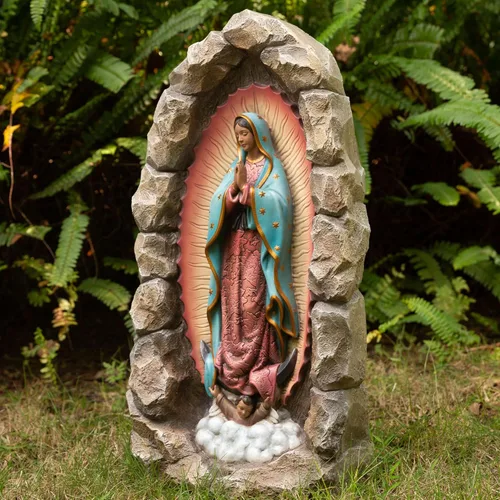 Miniatura 4 de DevotedWalls Estatua de Nuestra Señora de Guadalupe – Estatua católica de Virgen María de 18.8 pulgadas, decoración católica para interiores y A