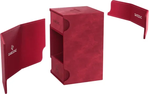 Miniatura 5 de Caja de cubierta GameGenic – Watchtower XL Roja 100CT – Almacenamiento de tarjetas TCG, OCG, CCG duradero y resistente – Compatible con Pokemon, Rojo