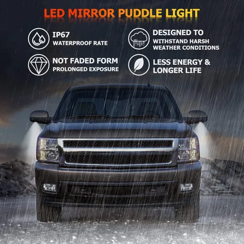 Miniatura 5 de POPMOTORZ Luces LED para espejo lateral para Chevy Silverado GMC Sierra 1500 2500,1500 Classic, GMC Yukon/Yukon XL, Chevy Tahoe/Suburban/Avalanche