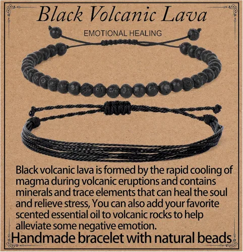 Miniatura 50 de LPBeads Pulsera de piedra natural hecha a mano de tamaño ajustable