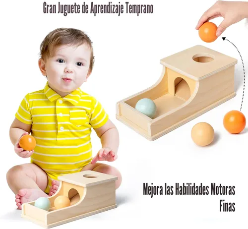 Miniatura 5 de Busy Edition Juguetes Montessori para bebés de 6 a 12 meses Caja de permanencia de objetos Caja de bolas de madera caídas Juguetes de juego