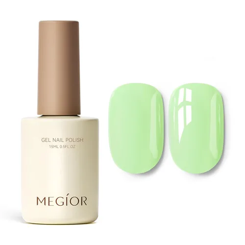 Miniatura 34 de MEGIOR Esmalte de uñas de gel blanco de 0.5 fl oz, color blanco antiguo, secado con luz UV, esmalte de gel francés, arte de uñas, salón de manicura