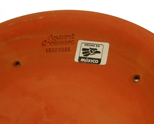 Miniatura 3 de Ancient Cookware, Maceta plana de arcilla mexicana Cazuela, pequeña, 3 cuartos de galón