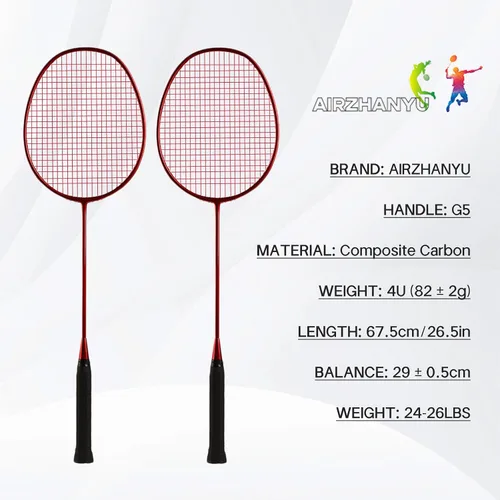 Miniatura 7 de Raquetas de bádminton, juego de raquetas de bádminton, ofensivas y defensivas, raqueta de entrenamiento profesional ultraligera de carbono compuesto