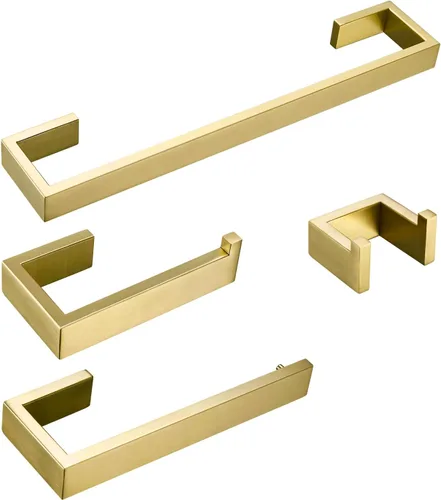 Miniatura 14 de BAGNOLUX Juego de accesorios de baño 4 piezas, juego de toallero de baño SUS304 de acero inoxidable, juego de barra de toallas para montaje en Cromo