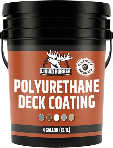 Miniatura 8 de Liquid Ruber - Revestimiento de poliuretano para cubiertas y muelles, fácil de aplicar, sellador resistente a los rayos UV, uso interior y exterior