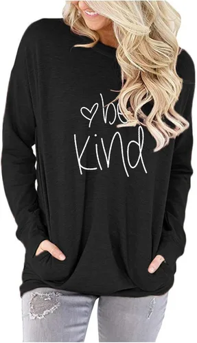 Miniatura 3 de ONLYSHE - Sudadera para mujer, cuello redondo, casual, holgada camiseta manga larga