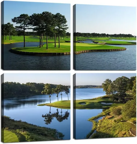 Miniatura 9 de Pankila Imágenes artísticas para pared de campo de golf, póster en lienzo impreso de golf de Estados Unidos, decoración de pared para sala de estar