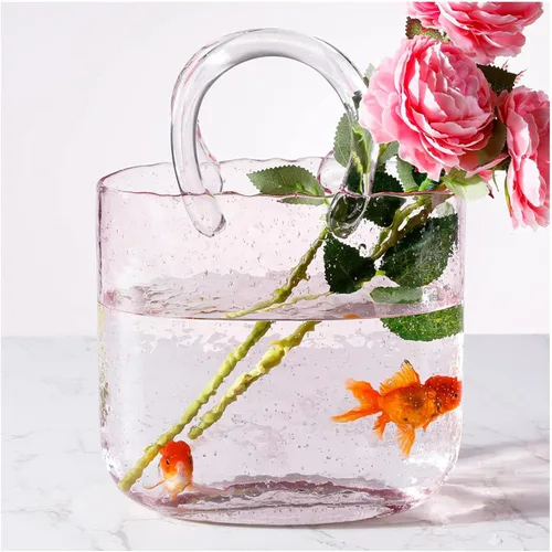 Miniatura 9 de Purse Vase for Flowers, Multifunctional Flower Vase Shopping Bag Vase Glass Pocketbook Vase, for Floral Arrangement Centerpiece Home