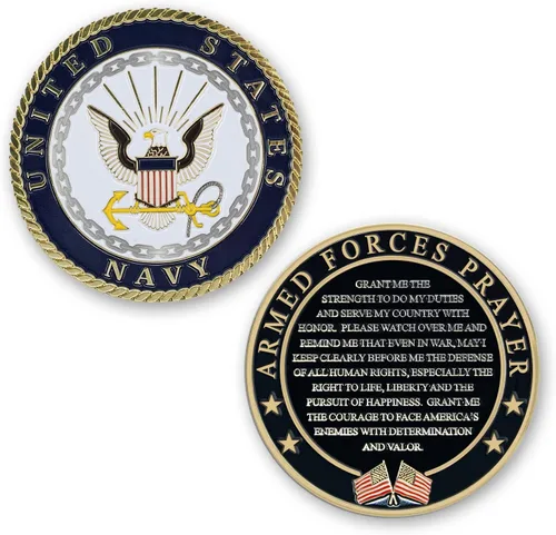 Miniatura 8 de Moneda de Oración de las Fuerzas Armadas de la Fuerza Aérea - Moneda de Desafío del Valor de la USAF - Regalos para la Fuerza Aérea - Negocio Usmc