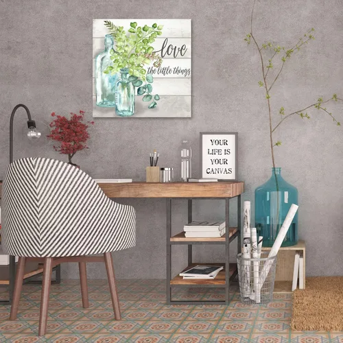 Miniatura 5 de Jaxson Rea Tre Sorelle Studios, lienzo envuelto en galería con texto en inglés "Vintage Specimen Bottles: Love The Little Things, 48 x 48 pulgadas