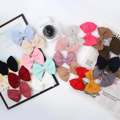 Miniatura 5 de Diadema elástica de nailon hecha a mano de 4.5 pulgadas para bebé, paquete de 19 unidades, accesorios para el cabello para recién nacidos, niños