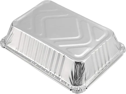 Miniatura 4 de HOZEON Paquete de 125 bandejas de papel de aluminio de 8.5 x 6 pulgadas con tapas transparentes, capacidad de 2.25 libras, recipientes desechables