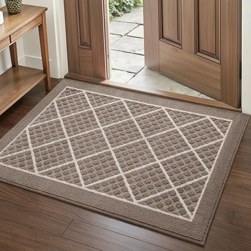 Miniatura 15 de DEXI Felpudo para puerta frontal del pasillo, alfombra de bienvenida interior, delgada de bajo perfil, antideslizante y lavable, para atrapar