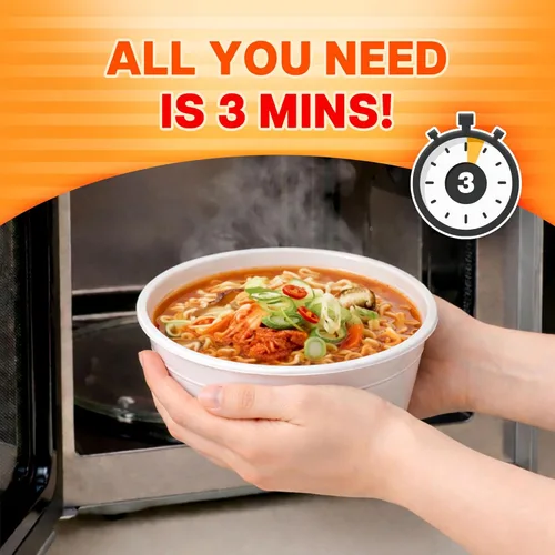 Miniatura 6 de Nongshim Kimchi Instant Ramen - Tazón para sopa de fideos, paquete de 6, Ramyun coreano con verduras, apto para microondas