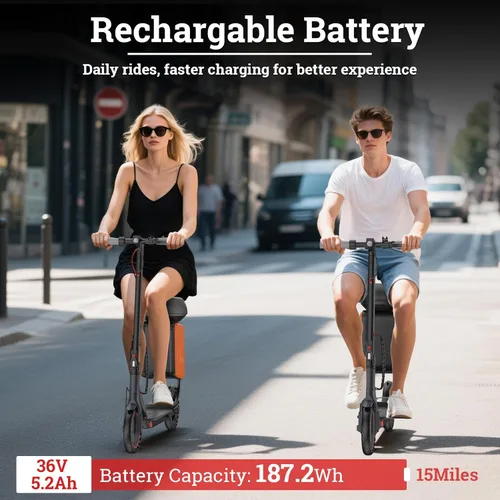 Miniatura 5 de Qlaway 8.5" E Scooter for Adults 19/22 MPH 350/500W Motor 187.2/288.6/441WH Battery, Motorized Scooter Up to 22 Miles Range, Foldable Bearing 265