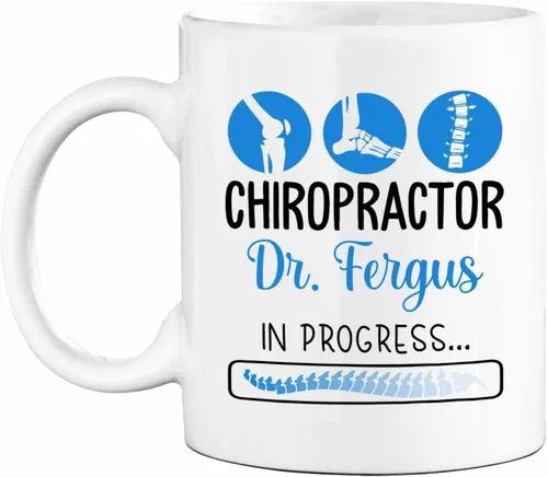 Miniatura 10 de Taza de té blanca personalizada con nombre quiropráctico de 11 onzas, 15 onzas, taza de café quiropráctico personalizada, taza de café quiropráctica