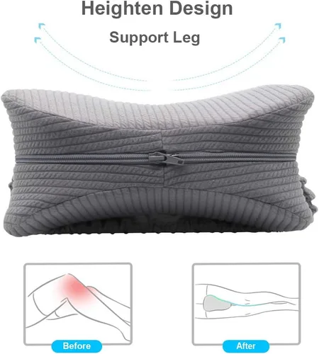 Miniatura 3 de Almohada de rodilla mejorada para personas que duermen de lado con correa elástica, almohada de piernas de espuma viscoelástica, ideal