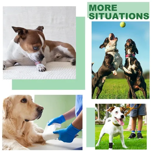 Miniatura 5 de GenetGo Manga de pierna delantera canina para perro con compresión en la pata, envoltorios de articulación - Protege heridas, detiene lamidos