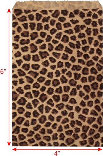 Miniatura 2 de Ikee Design 200 unidades de papel de 4 x 6 pulgadas con estampado liso o bolsas de estraza estampadas para dulces, galletas, mercancía, recuerdos