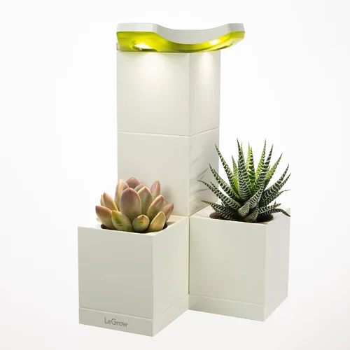 Miniatura 5 de LeGrow Maceta de interior con luz LED de crecimiento, temporizador automático de 12 horas, 7 días sin riego, 2 macetas de riego automático