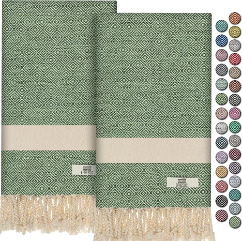 Miniatura 90 de EPHESUS TOWELS Toallas de Mano - Juego de 2 18" x 30" - Toalla de Mano Turca Decorativa para Baño, Cocina, Invitados, Cara, Cabello, Té, Paño