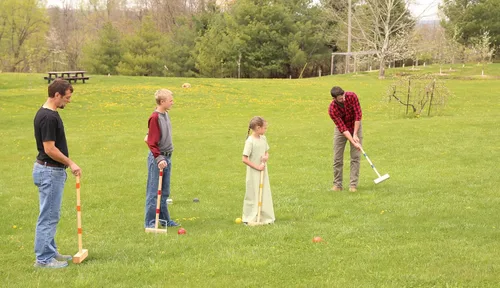 Miniatura 7 de Family Tradition - Juego de croquet de madera para 8 jugadores con bolsa de transporte