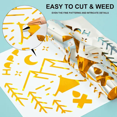 Miniatura 4 de VINYL FROG Vinilo cromado dorado, rollo de vinilo adhesivo de espejo brillante de 12 pulgadas x 12 pies, vinilo metálico permanente dorado para Oro