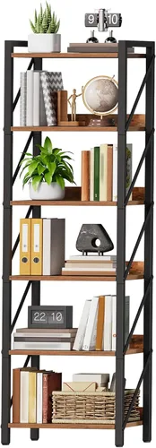Miniatura 21 de HOOBRO Estantería, Librero Industrial de 3 Niveles, Estante de Libros Organizador de Almacenamiento, Estantería Pequeña con Marco de Metal para Sala