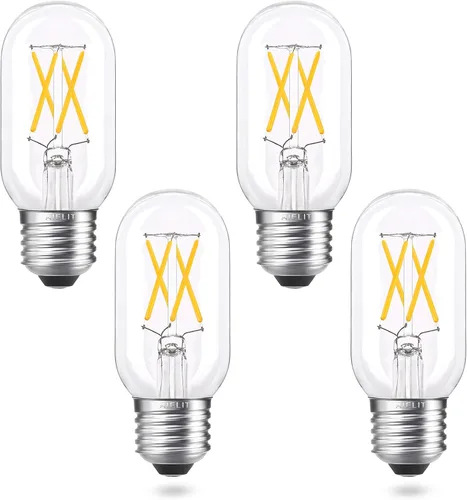 Miniatura 10 de Bombilla LED E26 regulable T45/T14, 6 W (equivalente a 60 W), blanco suave 3000 K, bombillas LED vintage de filamento para lámpara de araña de baño